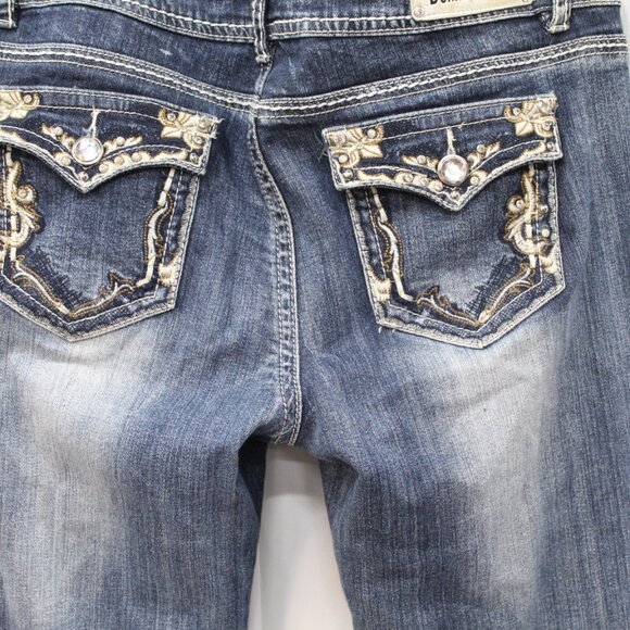 Classic Women's Boot Cut Jeans in Deep Blue - Picture 2 of 14